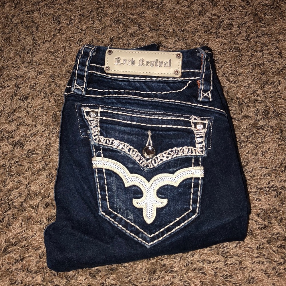 Dark wash Rock Revival Skinny Jeans